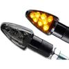 4 X Mini Indicador Universal Preto Matizado Led Motocicleta Indicadores Wizard 2 Pares De Indicadores