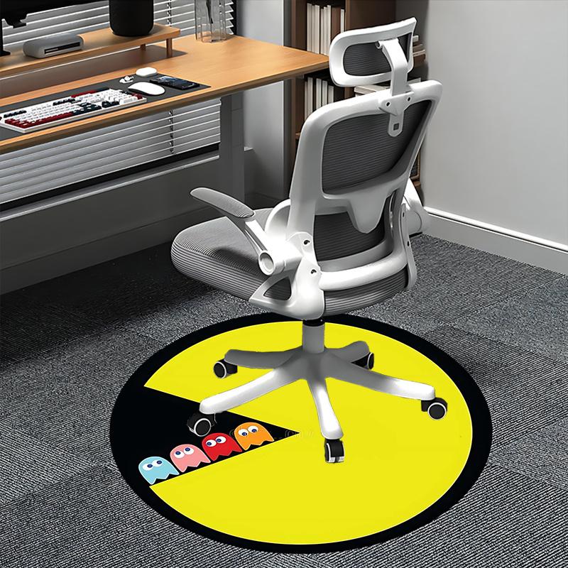 Pac Man,Ghosts Chair mat Round Rug Office carpet, Machine Washable, Non slip, Suitable for Living Rooms, Bedrooms