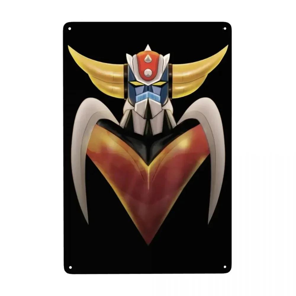 Vintage Goldorak Grendizer Metal Tin Sign  Custom Anime UFO Robot Goldrake Wall Art Decor for Pub Cafe Yard  Rectangle Plaque