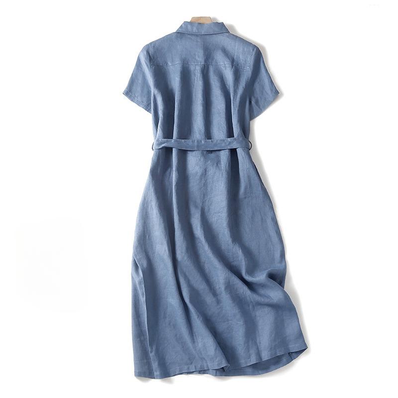 Summer Loose Women's Solid Color Long Sleeved Dress