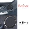For BMW 1 2 Series 2015-19 Black Wood Grain Inner Door Speaker Sound Cover Trim