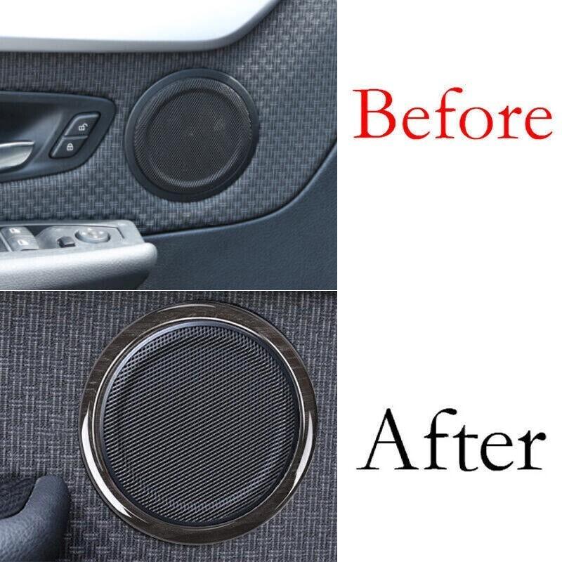 For BMW 1 2 Series 2015-19 Black Wood Grain Inner Door Speaker Sound Cover Trim