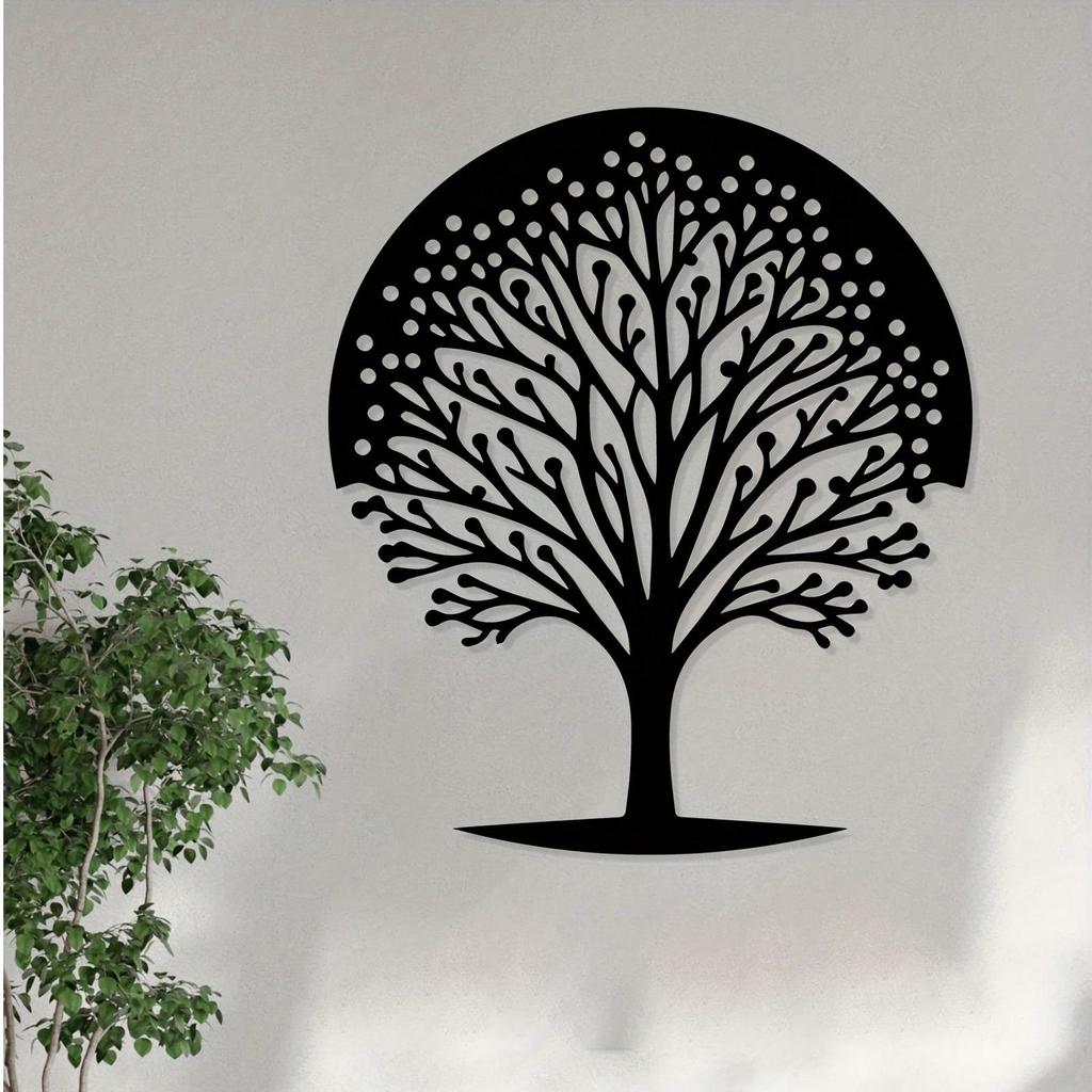 Metal Tree of Life Wall Art Sculpture Weather Resistant Iron Garden Fence Decoration Gift