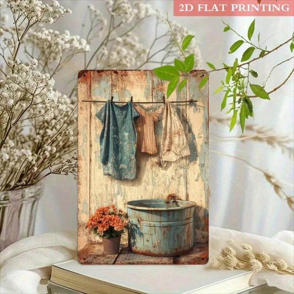 

Vintage Laundry Metal Wall Art Garage Decor Poster