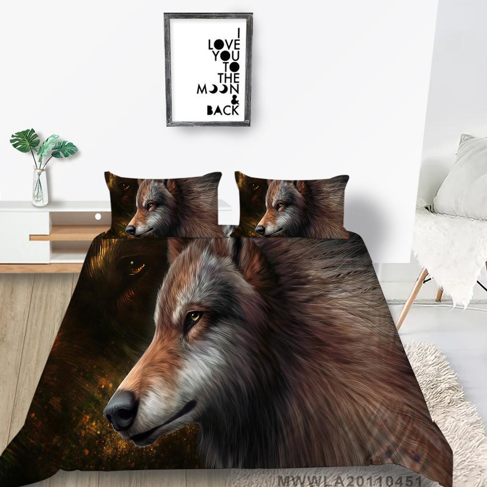 2023 New Style Wolf Print Bed Quilt Cover Comforter Duvet Covers Breathable Kids Friend Gift Cool Creative Home Decor Washable Bedclothes