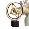 Rotating Metal Globe Ornament Electroplated Iron Material Retro Home Accent Modern Tabletop Abstraction Globe Art Decor