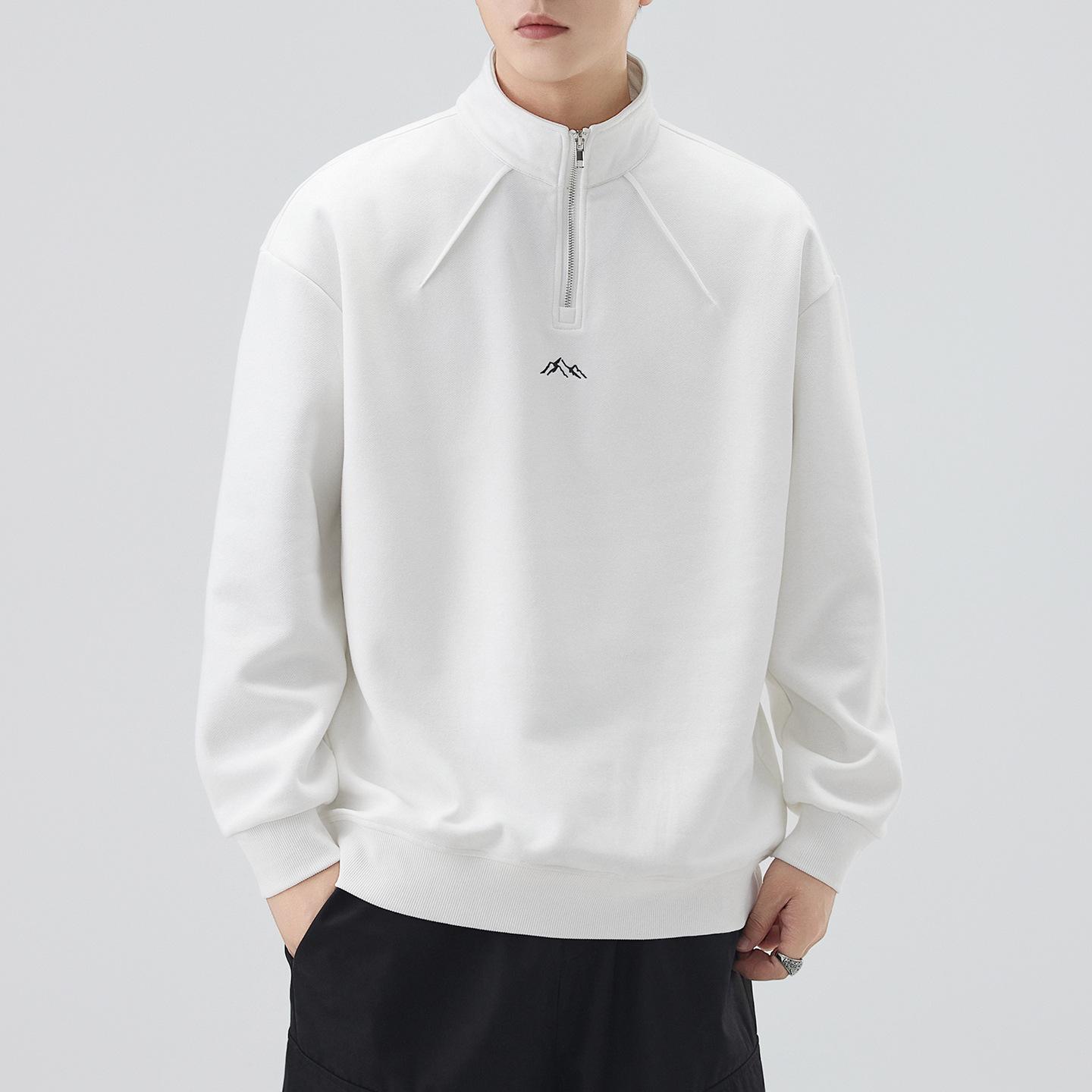 2025 Autumn/Winter Men s Heavyweight Round Neck Zipper Hoodie - Long Sleeve Sports Pullover 3XL