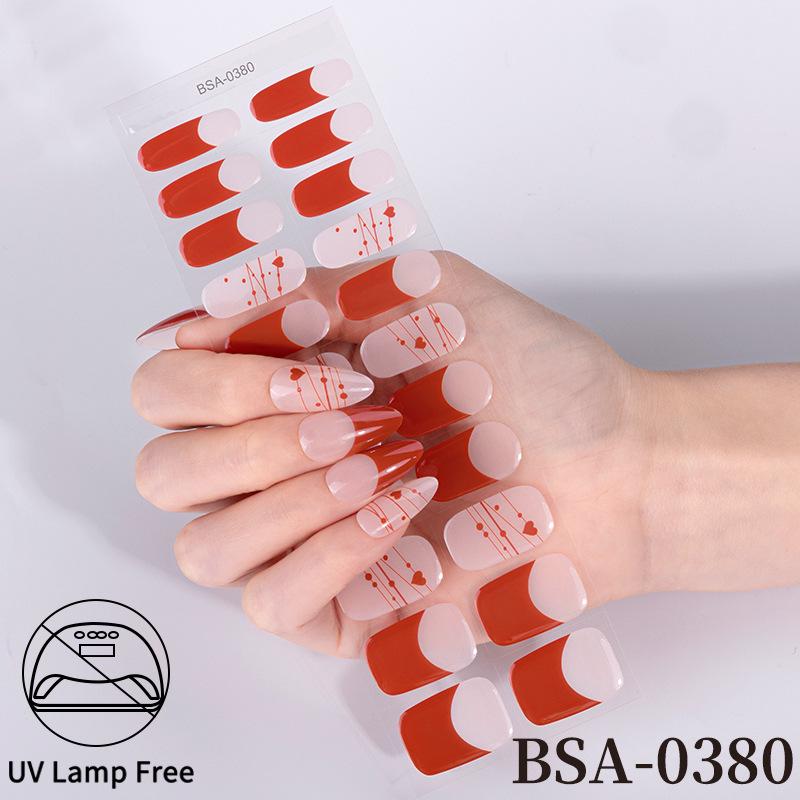 Adesivi per Unghie in Gel Impermeabili Francesi - Carini Cartoni Animati Nail Art Senza Cottura per Stili Europei e Americani