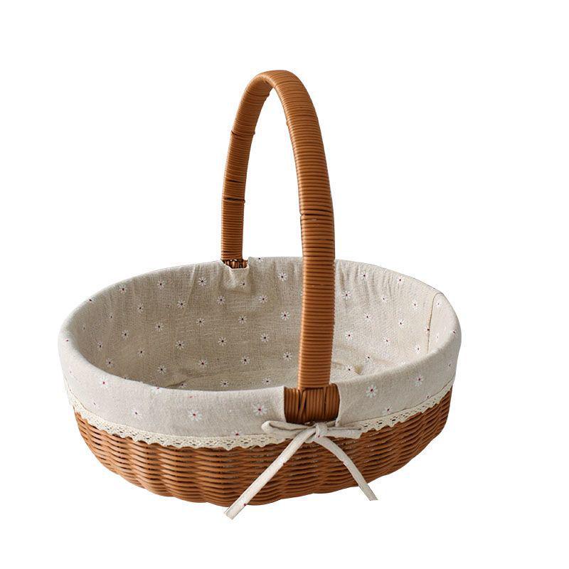Outdoor Woven Rattan Storage & Picnic Basket with Lid – Ideal for Shopping, Gifts, Eggs & More