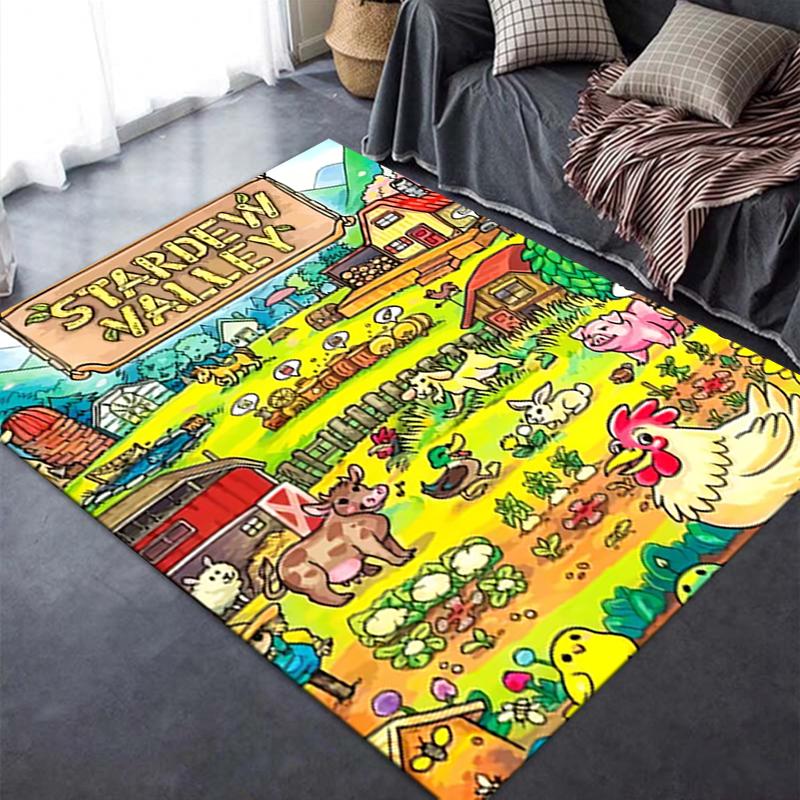 2025 Neuer Stardew Valley Teppich für Wohnzimmer Schlafzimmer Zuhause Sofa Dekoration, Kinderspiel Rutschfeste Fußmatte179