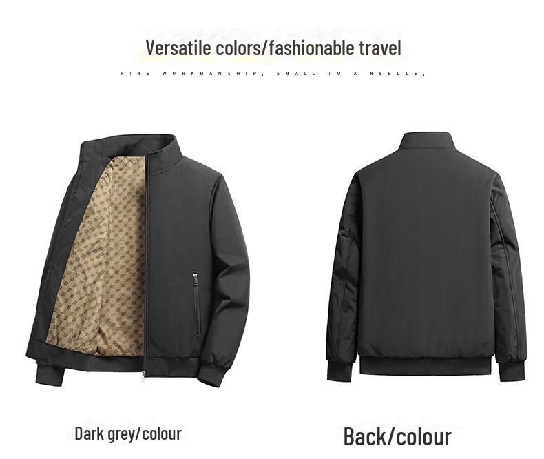 Men's M-8XL 2024 Autumn Solid Color Loose Business Casual Jacket