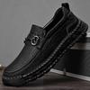 Klassische handgefertigte lässige Lederschuhe Herren-Loafer, bequeme Mokassins, flache Herrenschuhe, echtes Leder, Herrenschuhe