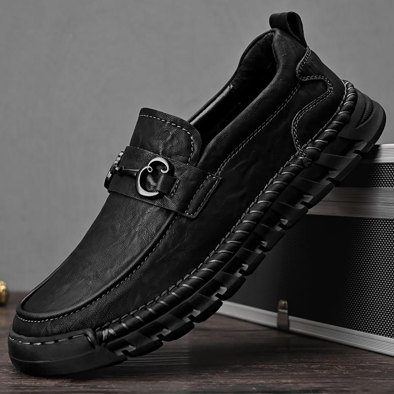 Klassische handgefertigte lässige Lederschuhe Herren-Loafer, bequeme Mokassins, flache Herrenschuhe, echtes Leder, Herrenschuhe