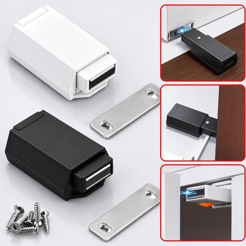 Magnetische Türfanghaken Schwerlast Push-to-Open Schrankfang Türstopper für Kleiderschränke Schubladen-Push-Closer Küchen-Heimschränke Riegel