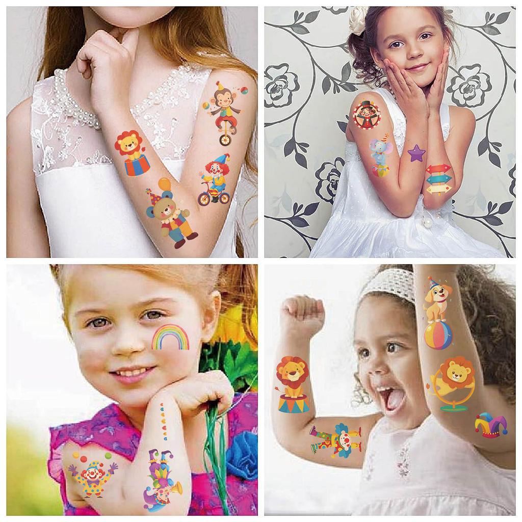New Cartoon Circus Series Tattoo Stickers Can Waterproof Party Party Gift Funny DIY Fun Face