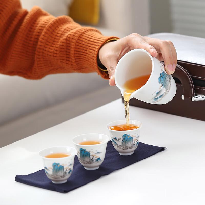Aifulin Ceramic Travel Tea Set Gift Box