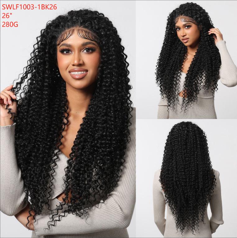Latin Curly Lace Front Wig, Long 13x6 Large Hand-Tied Full Cap with Casual Parting