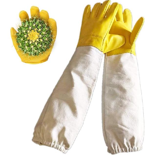 SARYRLIN Rose Pruning Gardening Gloves,Thorn Proof Long Gardening Gloves, Goatskin Leather Long Gloves