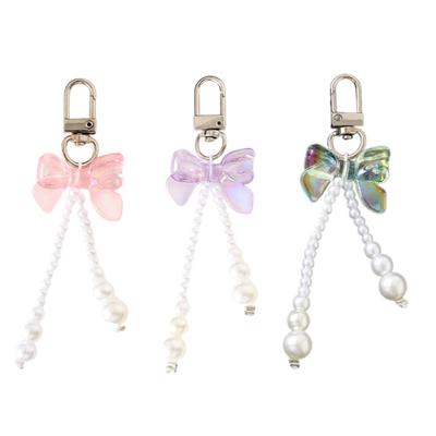  Porte-clés Pendentif en Forme de Nœud Papillon Perles Perles Nœud Papillon Porte-clés Ornement d'Arc à la Mode pour Téléphones et Sac