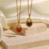 Youthway Double Sided Heart Necklace Stainless Steel Golden 18 K Pvd Choker Women Necklace Waterproof Accessories Gift