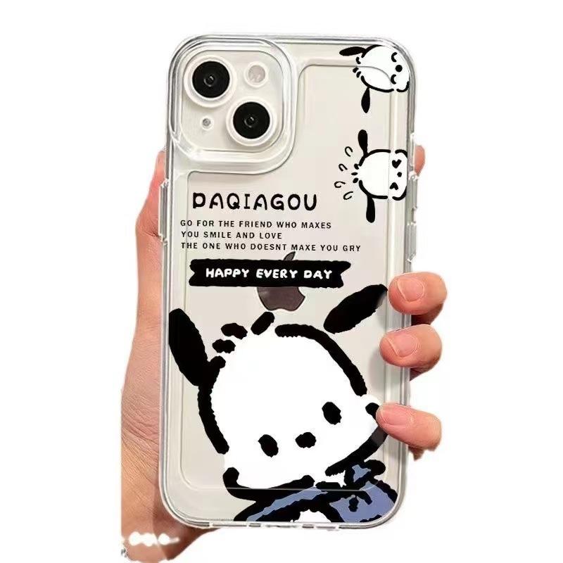 Japanese and Korean Style Is Suitable for Iphone17promax Mobile Phone Case, Transparent Apple 15 Anti-drop 14pro Cute 13/16xr.