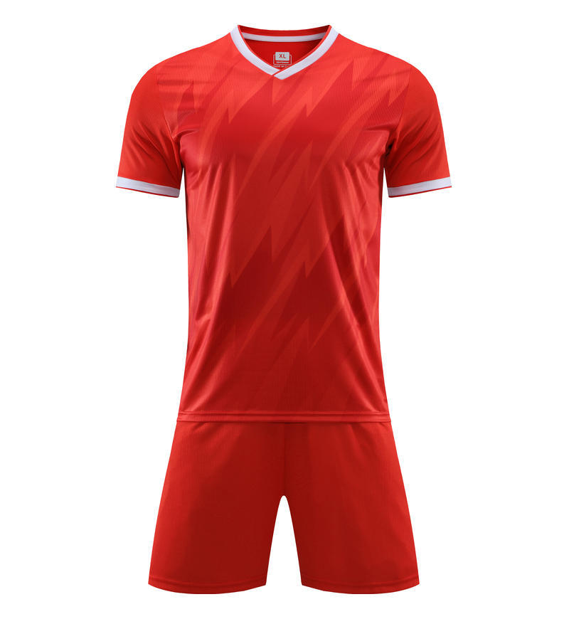 

Football Uniform Set Men S Adult Children Game Training Team Uniform Primary School Students Short Sleeve Football Sports Jersey 6326 4XS красный
