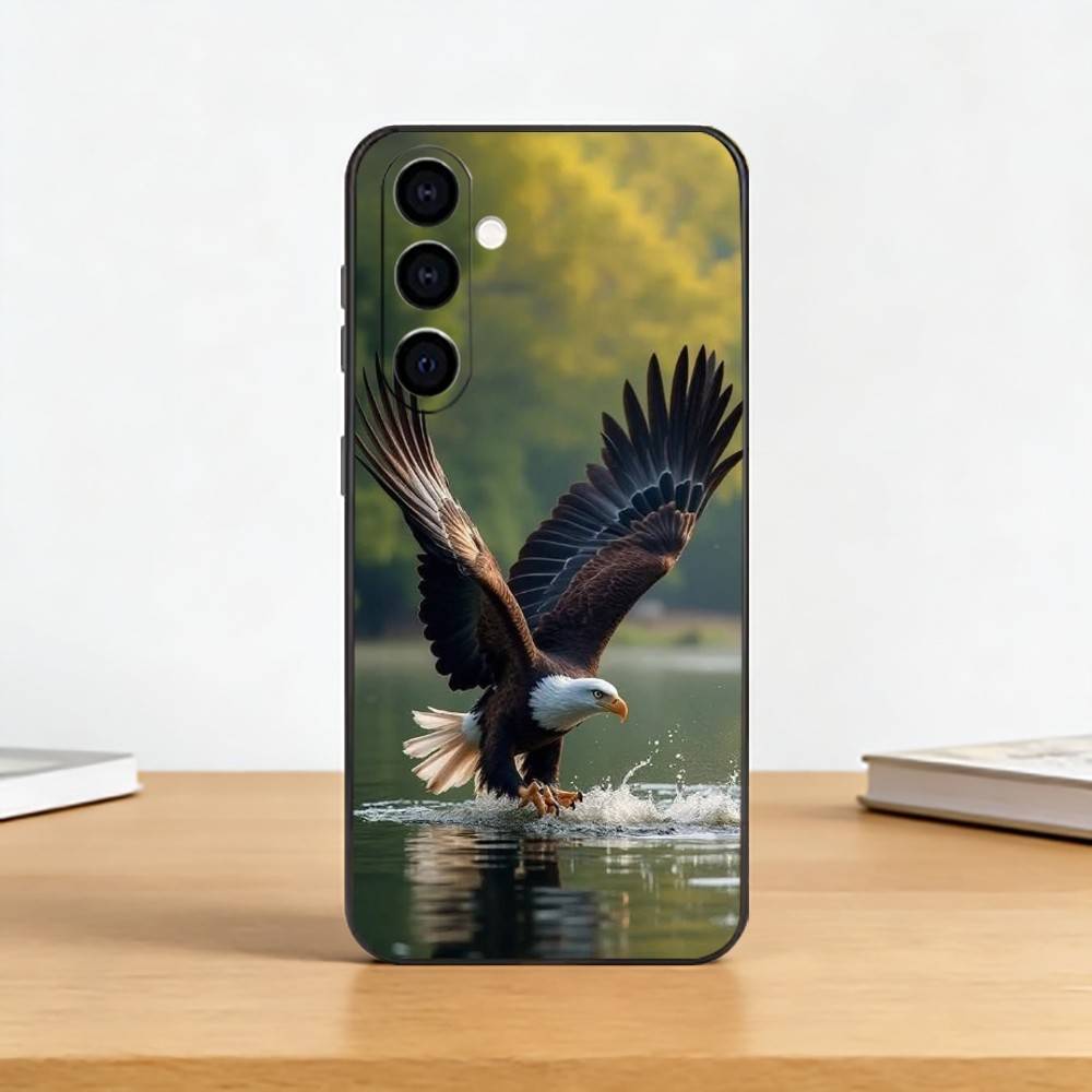 Eagle Cool A-Animal Phone Case For Samsung Galaxy A73,A72,A71,A70,A53,A52,A51,Others Soft Black Cover
