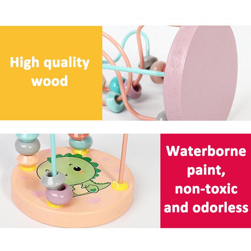 Maluch Labirynt z Koralików Zabawka Matematyczna Drewniana Mini Kółka Roller Coaster Abakus Dzieci Montessori Wczesna Nauka Edukacyjna Prezent dla Dzieci