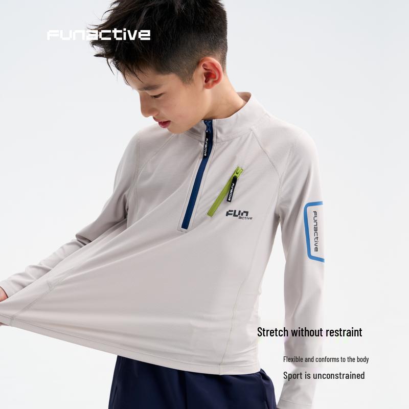 FUN ACTIVE Boys' Outdoor Long-Sleeve Sports T-Shirt
