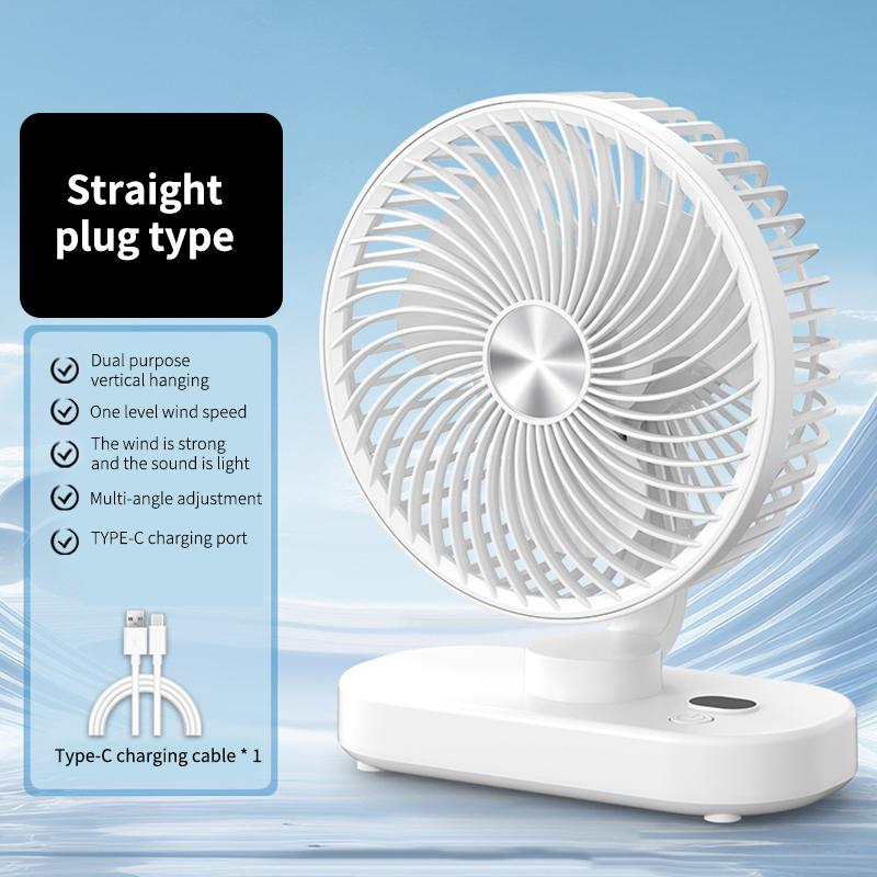 Type-C Rechargeable Desktop Fan 5 Speed Wall Mounted Fan Led Display Home Office Portable Fan 360° Adjust Adjustable Desk Fan A1