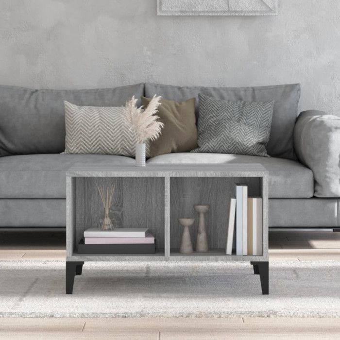 821042 vidaXL Table basse Sonoma gris 60x50x36,5 cm Bois d'ingénierie
