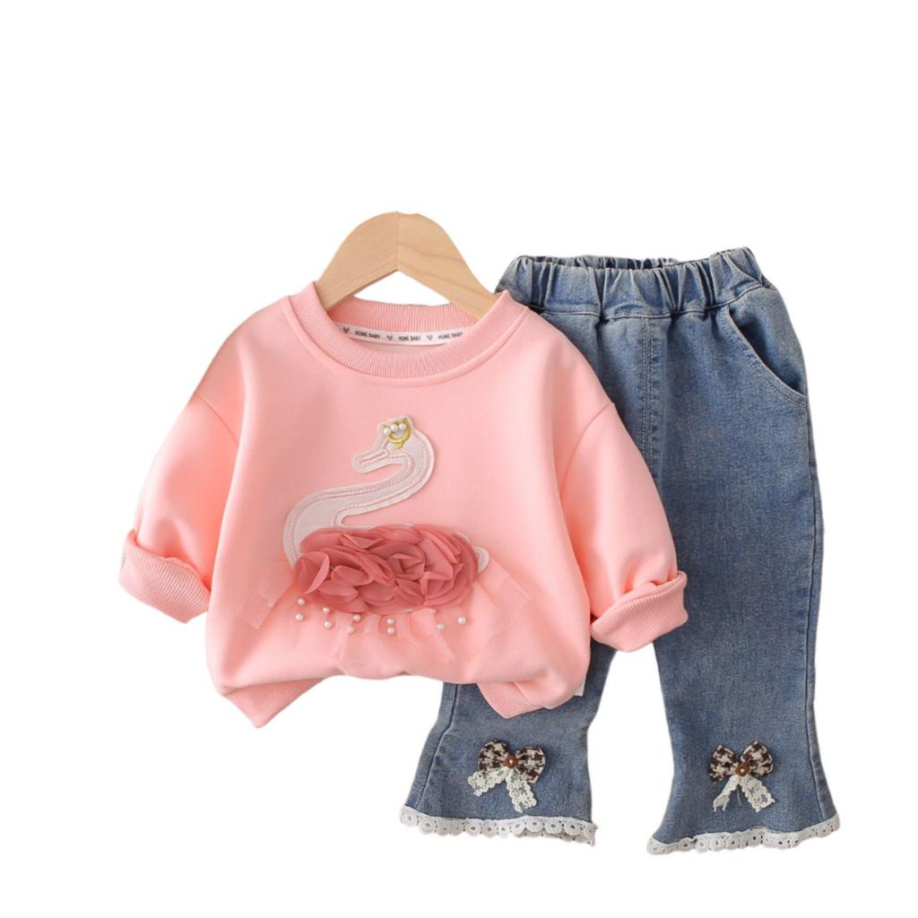 Kids Casual Long-Sleeve Set, Comfortable Daily Wear Outfits