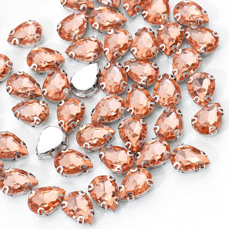 Drop Back Clear Iron-on Rhinestone Acrylic Stones for DIY Clothing