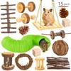 Pet Rabbit Guinea Pig Parrot Play Molar Wooden Supplies Combination Hamsters Rabbit Rat Toys Hamster Toys Set