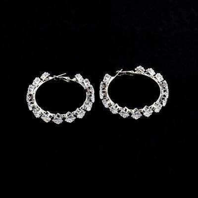Damen Luxus Quadratischer Zirkonia Ring Ohrringe