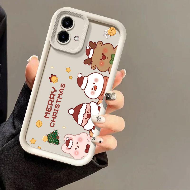 Christmas Snowman Elk Phone Case For Motorola Moto G86 G85 G75 G60 G56 G54 G53 G52 G35 G34 G22 G15 G14 Edge 60 50 Fusion Cover