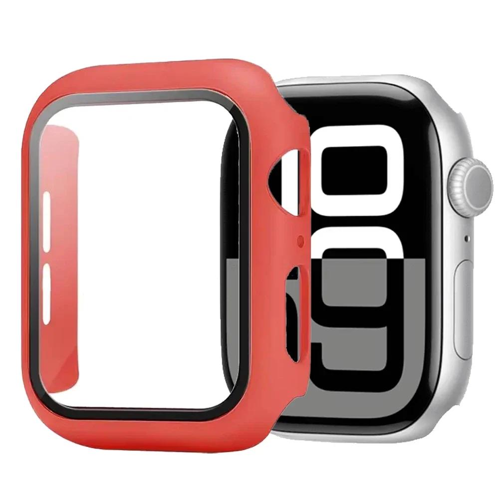Tempered Glass+Cover For Apple Watch 11 10 46mm 42mm Ultra 3/2 49mm Screen Protector Case iWatch Series 9 8 7 6 5SE 45mm 44 40mm