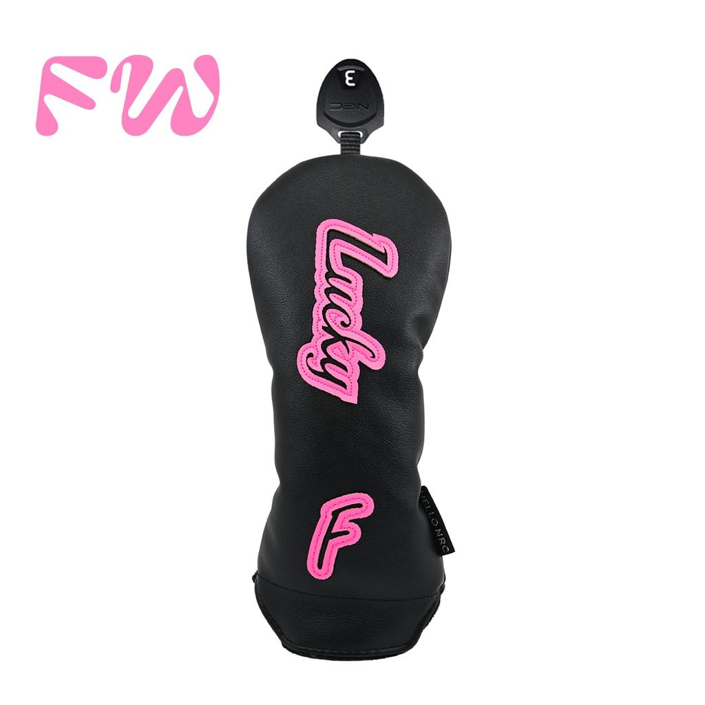 Waterproof Lucky Golf Headcover for and UT Clubs Drivers, Woods, Utilities, (Black, F)