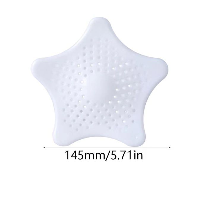 Filtre évier - AIMOONSA - Étoile de mer - 2 pcs - Silicone blanc - Ventouses - 14,5x14,5 cm