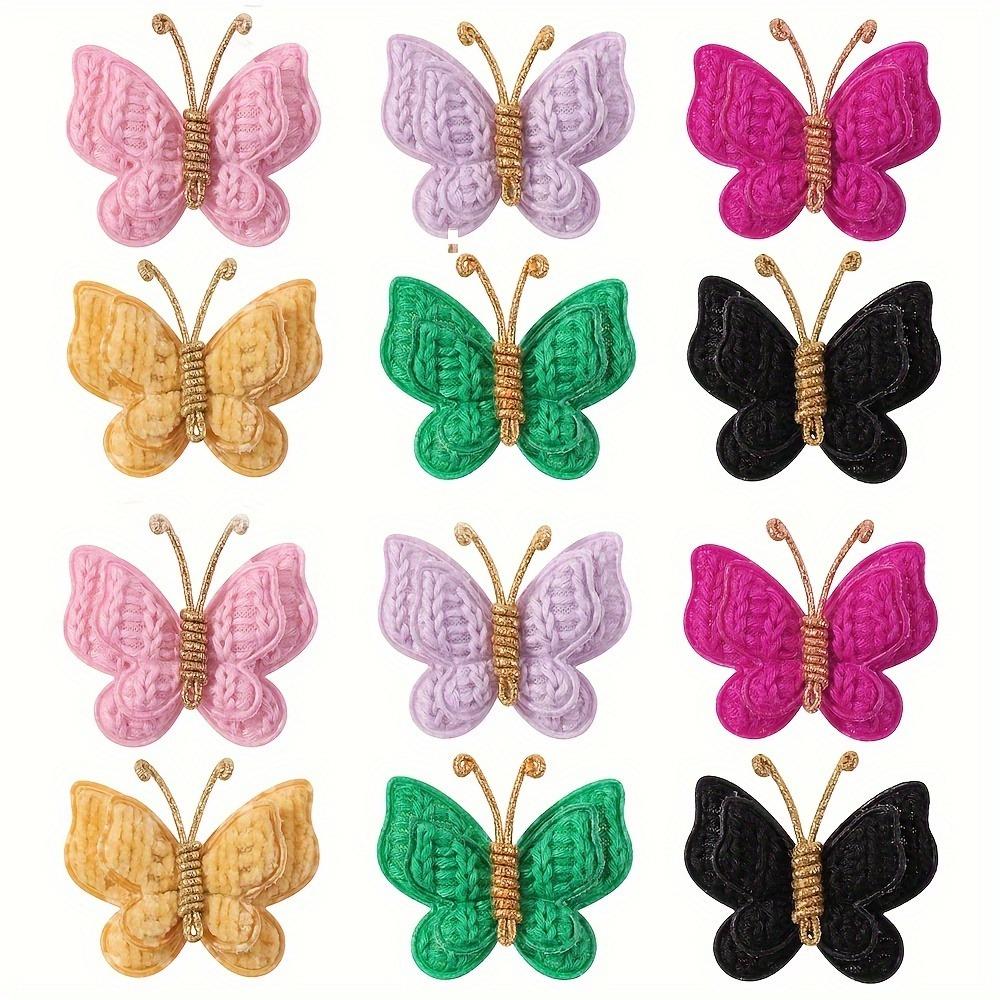 

12pcs Knitted Three-dimensional Butterfly Hair Clip Multi-color Morandi Knitting Technique Gold Decoration Children s Daily Cute
