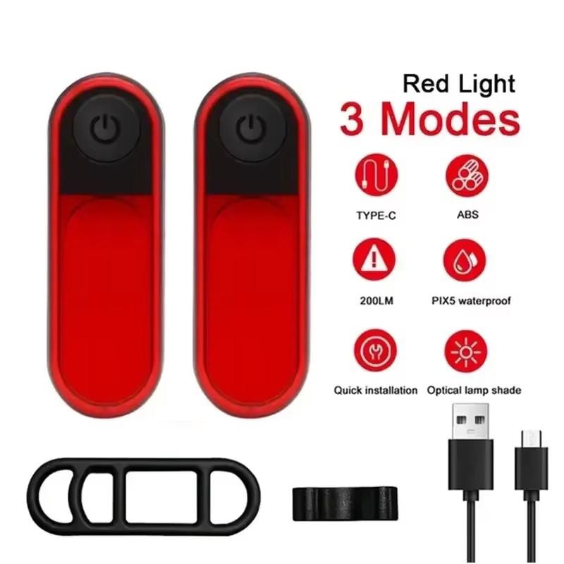 Bike Taillight Waterproof Riding Rear Light Led Usb Chargeable Road Mountain Bike Cycling Tail Light Bicycle Light MTB Lamp