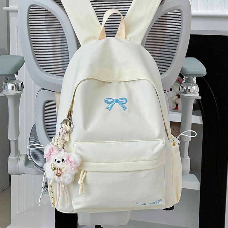 Schoolbag Japanese ins Solid Color Simple Backpack High Value Campus Lightweight Junior High School Student Versatile School Bag Backpack