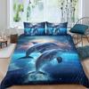 3-Piece Ultra-Soft 3D Dolphin Printed Duvet Cover Set - Luxurious Comfort, Realistic Design - Perfect for Bedrooms & Guest Rooms