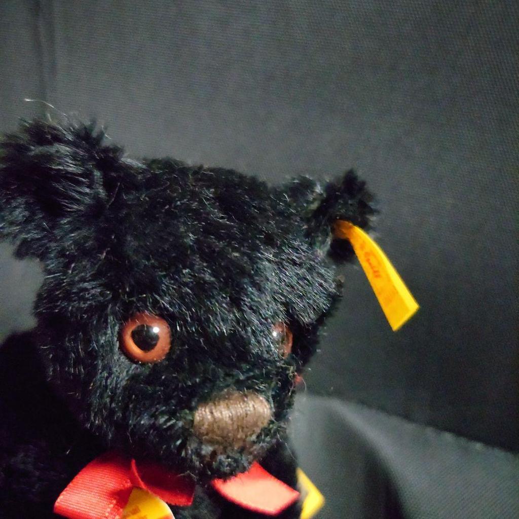 [GEBRAUCHT] Ausgezeichneter Zustand Vintage Steiff Teddybär, Deutsches schwarzes Mohair