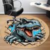 1pc Dino Breakthrough Office Round Area Rug, Under Office Chairs Bedroom Living Room Home Decor, Room Deco, Available in Various Sizes