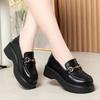 Small Leather Shoes Spring Autumn Sponge Cake Sole Two-Wear Women's Single Shoes With Skirt Thick Sole British Style Loafers