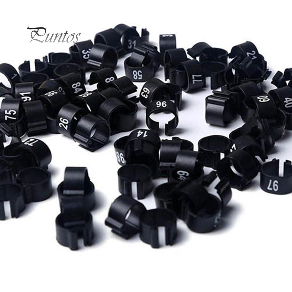 100Pcs Bird Poultry Chicks 1-100 Numbered Pigeon Leg Bands Rings