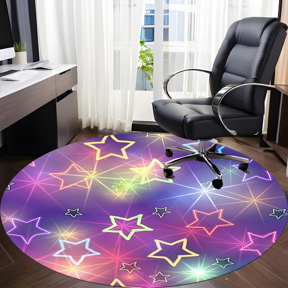 1pc Star SkyChair Carpet for Office, Indoor Non-Slip Washable Polyester Fiber Carpet, Mat For Office, Machine Washable