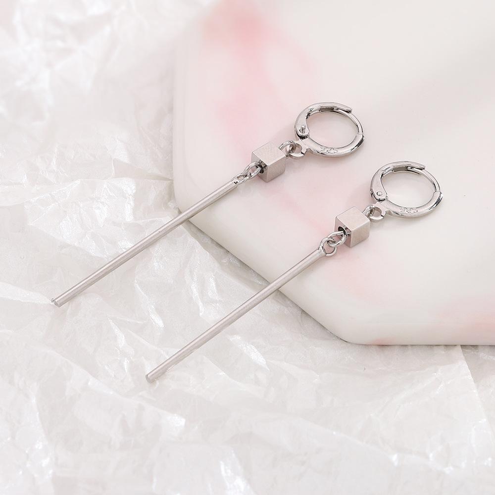 Long Square Earrings, Fashion Gender-Free Ear Buckles, Cool And Handsome Temperament, Geometric Long Pole, Long Square Earrings.