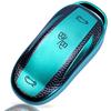 AICARS Key Fob Cover Keyless Entry Remote Protector Case for Tesla Model X TPU & Leather Full Protection, Green, Normal